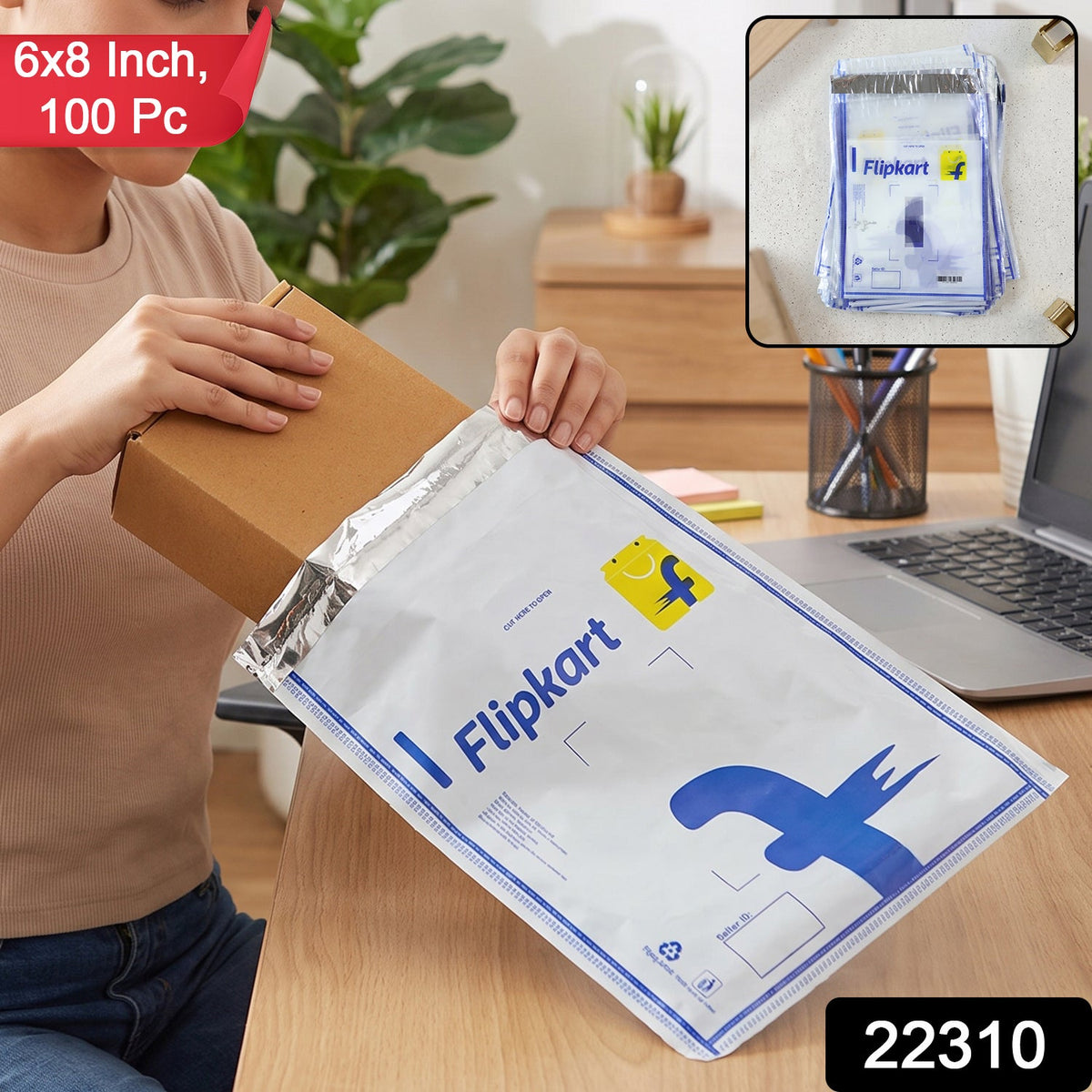 Flipkart Courier Bags 6 x 8 Inch Pack of 100 Tamper Proof Polybags