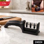 3 Stage Manual Knife Sharpener Tool for Steel and Ceramic Knives Kitchen (1 Pc) view 2
