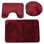 Bathroom Mat Set with Toilet Contour Rug and Lid Cover, Anti Slip (3 Pc Set)