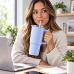 Reusable straw tumbler cold drinks