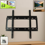 Slim heavy duty metal TV wall mount bracket holding a flat screen TV