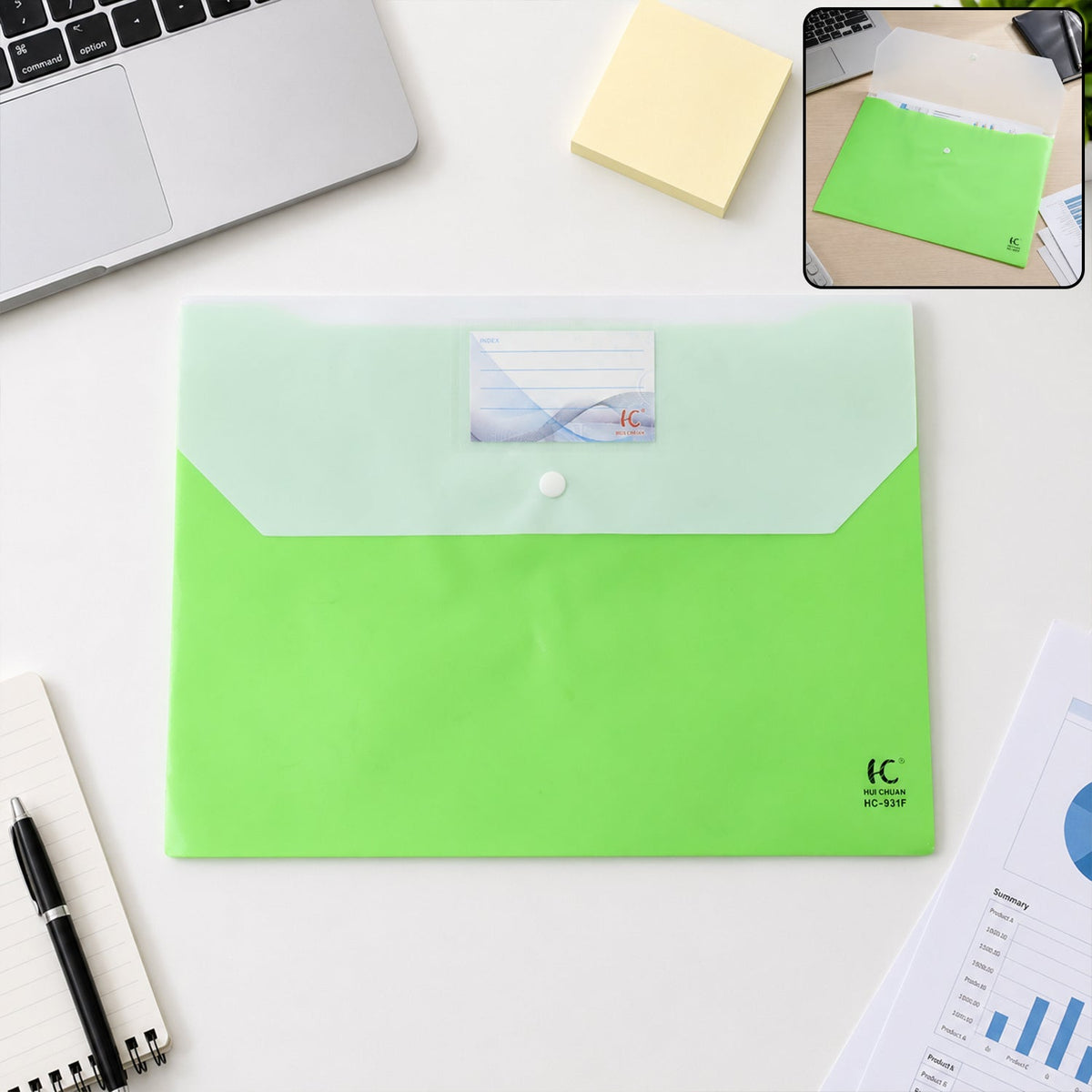 A4 button document folder water resistant