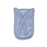 Close-up of the natural cotton fabric texture of the reusable tap filter.