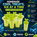 Ice Candy Maker – 6-Cavity BPA-Free Plastic Mold | Indo Glow