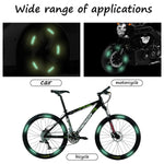 Detailed view of the texture and color of the reflective car wheel stickers material.