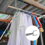 Close-up of the retractable clothing hook rod mechanism and handle.