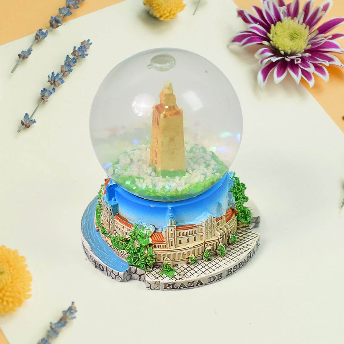 Elegant Snow Globe & LED Crystal Candle Light Home Décor Gift Set