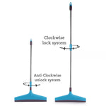 Ergonomic adjustable floor wiper showing its comfortable grip and length.