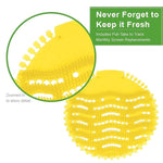 Urinal deodorizing mat kit with two pieces for easy replacement and hygiene maintenance.