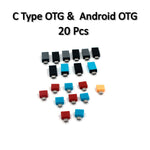 Assortment of Type C and Micro USB OTG adapters neatly stored inside the black zip pouch.