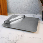 Supermom stainless steel multifunctional cut and chop slicer tool detailed view