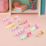 Bright spiral hair styling clips for children's braids and ponytails