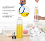 The Vastate 1 litre plastic oil dispenser shown from an angle, highlighting its sleek design.