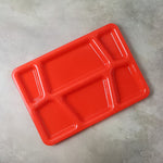 Lightweight plastic compartmented serving dish for portion control