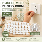 Baby Socket Covers – 100-Pc Child Safety Outlet Plugs | Velvet Wheels