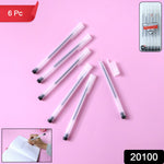 Set of six black gel pens with clear barrels for daily writing