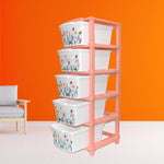 Plastic storage drawer with 5 large layers for home organization