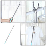 Versatile clothes hanger pole used for various high-reach tasks.