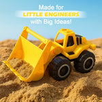Construction toy being played with in a play setting