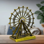 Decorative metal wheel tower table ornament highlighting craftsmanship