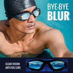 Comfort fit silicone gaskets on Konex anti-fog UV protection swimming goggles