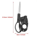 Detailed view of the blade and laser mechanism of the Laser Guided Scissors.