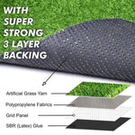 This versatile plastic grass mat, 58x38cm, shown in a home entrance setting.