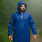 Durable waterproof raincoat for men suitable for outdoor activities.