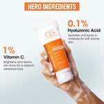 Application of OG Beauty Vitamin C facewash on skin showing smooth cleansing
