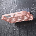 Plastic soap dish holder with drainage slats for soap drying