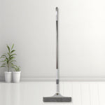Close-up of the 2-in-1 window cleaning squeegee head with brush and rubber blade