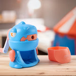 Back view of the teddy shaped pencil sharpener, ideal for young students.