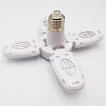 Foldable LED fan blade bulb providing bright white light