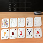 Alphabet flash cards set with colorful images for early learning