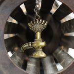 Metal keychain featuring Lord Shiva Shivaling with serpent motif