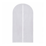 Front view of the space-saving foldable suit cover on a clean white background.