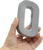Close-up view of fridge freezer door lock latch for child safety