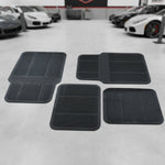 Universal vehicle floor protection mats in black rubber