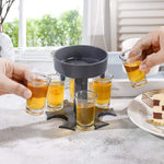 Compact 6-Port Drink Dispenser Stand in plastic construction
