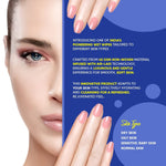 Beautiful Basics alcohol-free face wipes being used to gently clean skin.