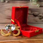 Decorative Om Symbol Brass Oil Diya with intricate carvings and swastik motifs