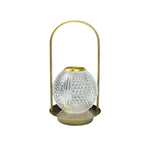 Detailed view of the lamp's golden base and Type-C charging port.