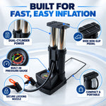Mini Bike Pump – Portable Foot Operated with Gauge | Safora