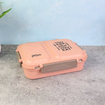Compact lunch box with stainless steel inner and plastic outer body