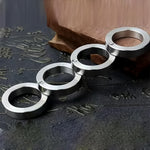 Durable stainless steel anxiety relief ring, showcasing its robust build and elegant finish.