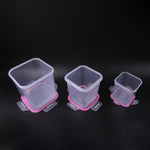 Square airtight kitchen food storage container set with BPA free plastic
