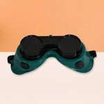 Adjustable elastic head strap on BoltForce welding safety goggles for comfort