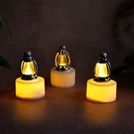 LED lantern candles emitting warm white light for safe indoor decoration