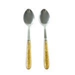 Kitchen spoon set of 2 with glitter handle design for daily dining and parties