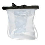A Reusable Silicone Food Storage Bag placed inside a freezer, illustrating its freezer-safe capabilities.